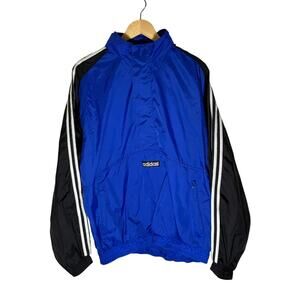 Vintage 90s Adidas 1/4 Zip Pullover Hoodie Jacket Windbreaker Size Large